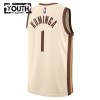 NBA Børn Trøje Golden State Warriors Jonathan Kuminga 2025-26 Nike City Edition Hvid Swingman
